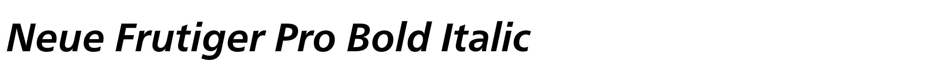 Neue Frutiger Pro Bold Italic